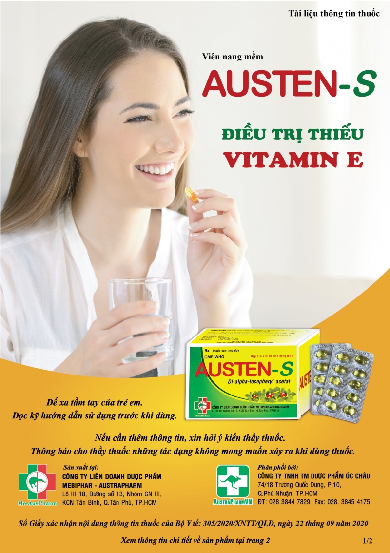 AUSTEN-S (Viên nang mềm) Điều trị thiếu Vitamin E